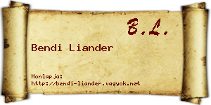 Bendi Liander névjegykártya